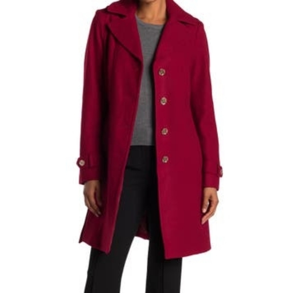 Missy belted wool blend trench coat Clearance